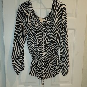 MICHAEL Michael Kors Black and White Zebra Blouse